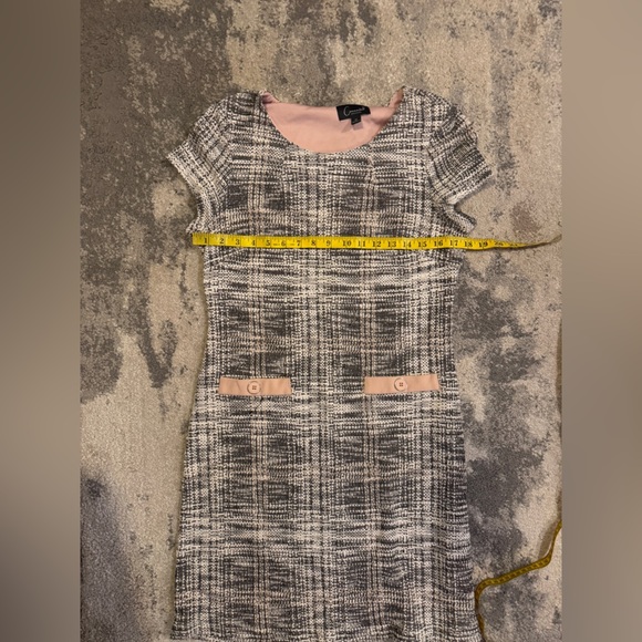 Connected Apparel Black and White Tweed Dress - Picture 5 of 6